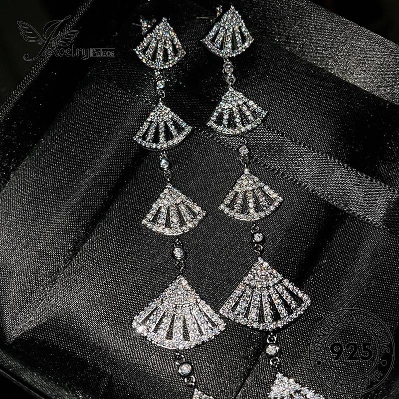 Jewelrypalace Anting Tusuk Kecil Moissanite Perak Asli Berlian Kipas Wanita925 E1248