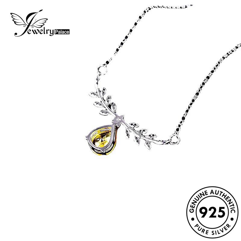 Jewelrypalace Citrine Fashion Kalung Perak Wanita Drop Original925 N314