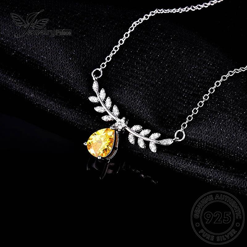 Jewelrypalace Citrine Fashion Kalung Perak Wanita Drop Original925 N314