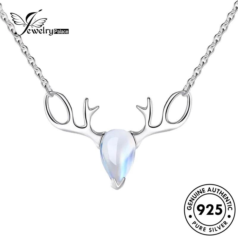 Jewelrypalace Perak Asli Kalung Tanduk Wanita925 Moonstone Simple N970