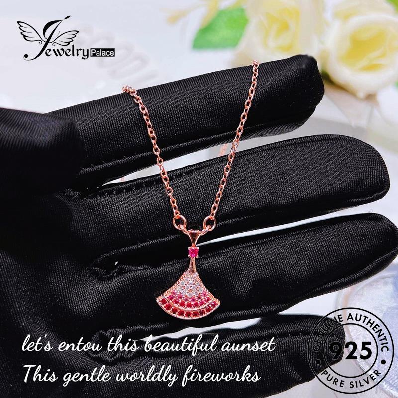 Jewelrypalace Pink Emas Perak Berlian Sektor925 Kalung Crystal Fashion Wanita Original N1152