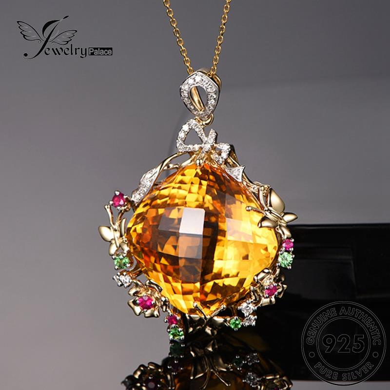 Jewelrypalace Fashion Asli Wanita Kalung Citrine Perak925 N1182
