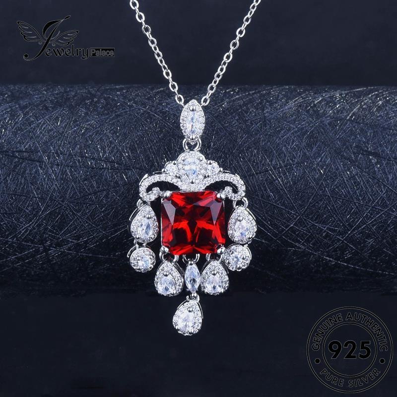 Jewelrypalace Asli Wanita925 Kalung Kristal Kreatif Perak Emerald N1189