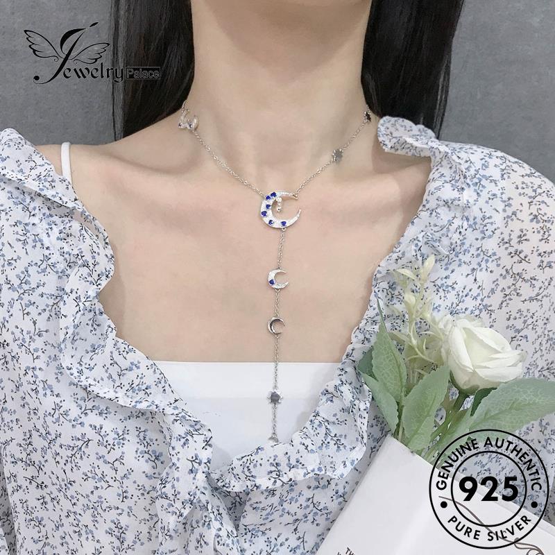 Jewelrypalace Kalung Asli Dan Bulan Perak Matahari925 Fashion Berlian Wanita Moissanite N1237