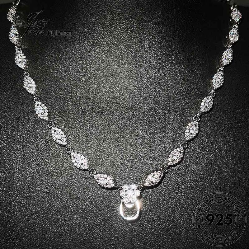 Jewelrypalace Original Kalung Wanita Persegi Halus925 Berlian Silver Amethyst N1254