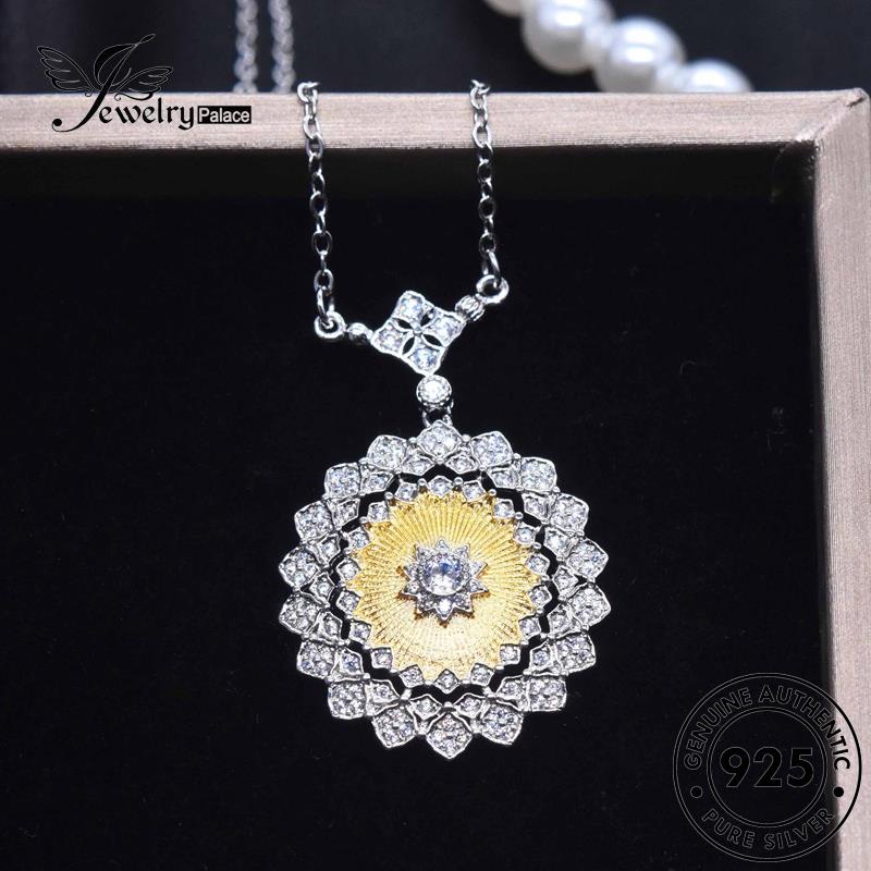 Jewelrypalace Renda Berlian Emas Asli Fashion Perak Wanita925 Kalung Moissanite N1318