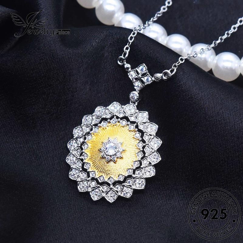 Jewelrypalace Renda Berlian Emas Asli Fashion Perak Wanita925 Kalung Moissanite N1318