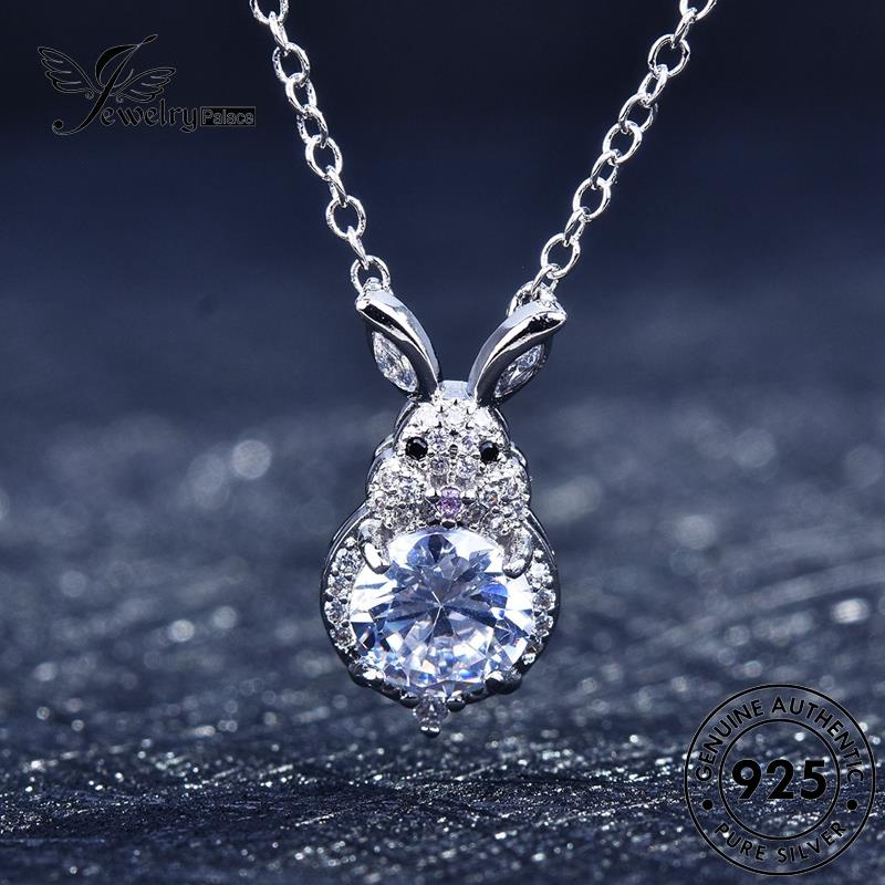 Jewelrypalace Wanita Kalung Perak Berlian Moissanite Emas Asli925 Bunny Fashion N1449