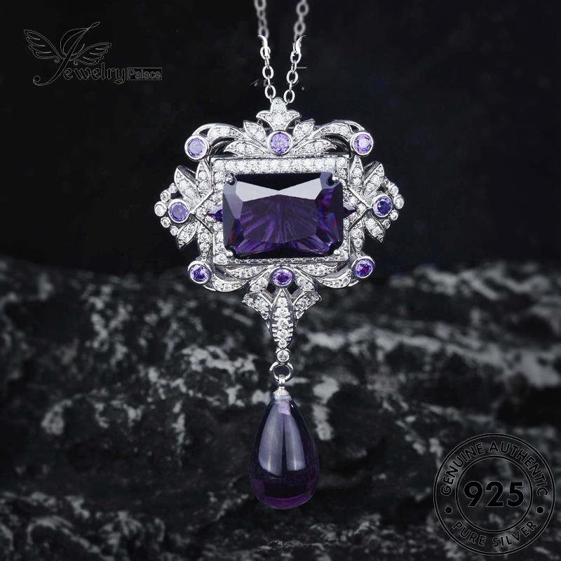 Jewelrypalace Amethyst Perak925 Kalung Drop Elegant Wanita Asli N1566