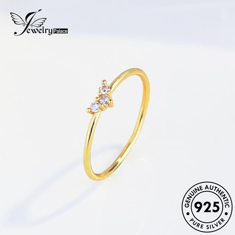 JEWELRYPALACE Kawin Gold Sterling Silver Original Murni 925 Diamond Moissanite Perak Asli Nikah Wanita Aksesori Love Silver Perhiasan Personality korea Cincin R127