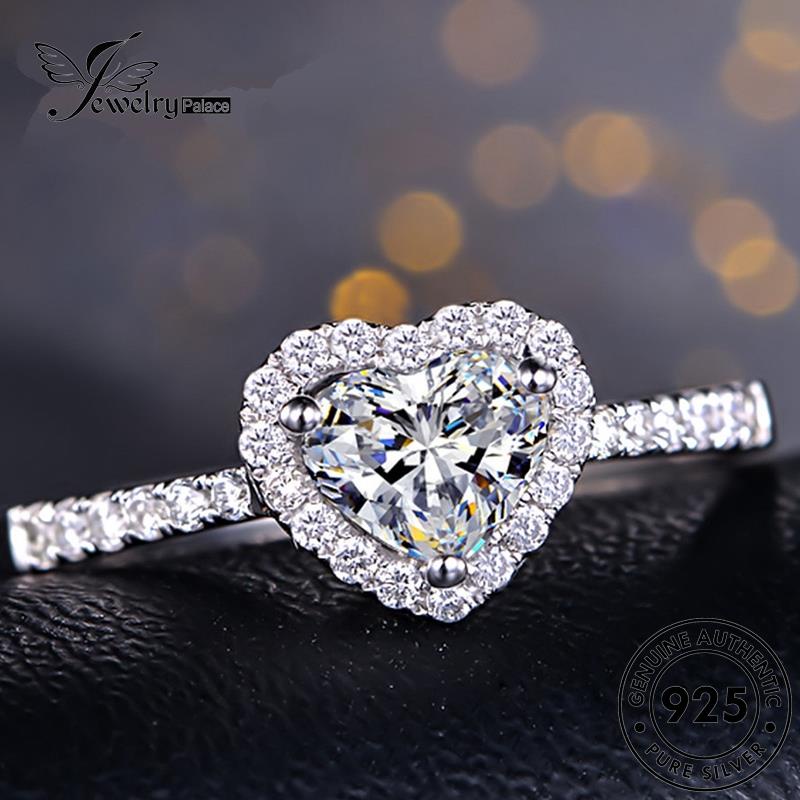 JEWELRYPALACE Perhiasan Wanita Diamond Silver Original korea 925 Perak Aksesori Cincin Silver Kawin Asli Sterling Moissanite Murni Nikah Fashion R139