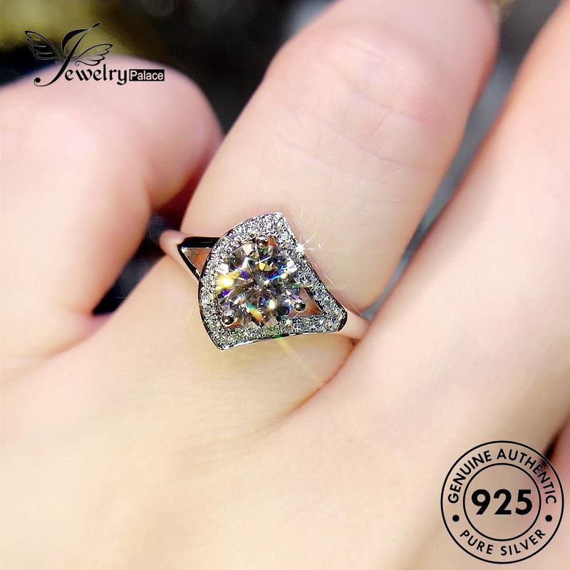 JEWELRYPALACE 925 Kawin Perak Sterling korea Cincin Silver Silver Murni Moissanite Skirt Aksesori Shape Diamond Wanita Nikah Fashion Original Perhiasan Asli R314