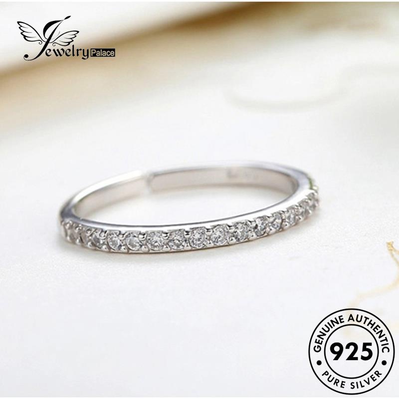 JEWELRYPALACE Sterling Wanita Diamond Kawin Aksesori Silver Silver Moissanite Row Original Murni Fashion Cincin korea 925 Nikah Perak Perhiasan Asli R324