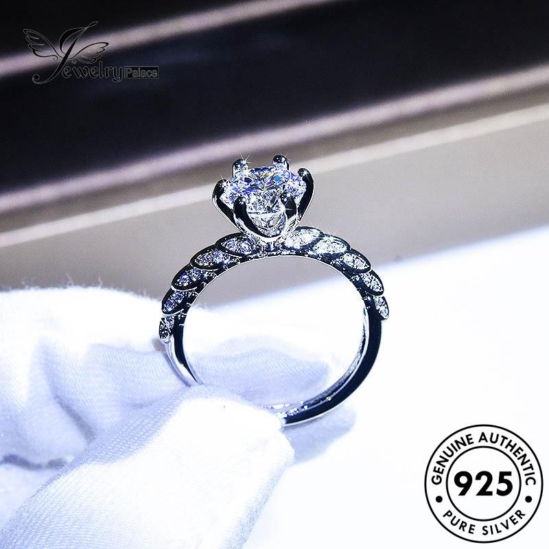 JEWELRYPALACE Diamond Perhiasan Silver Nikah Moissanite Original Cincin Kawin 925 Wanita Perak Sterling Wings Murni korea Silver Aksesori Asli Angel R466