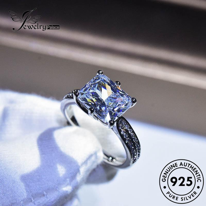 JEWELRYPALACE Wanita Aksesori Kawin Murni Sterling Diamond Hearts And Original Perak Silver Silver Cincin Temperament Asli Arrows Nikah Perhiasan Moissanite korea 925 R782