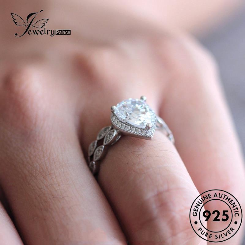 JEWELRYPALACE Pasangan Aksesori Moissanite Cincin Diamond korea Kawin Sterling Perhiasan Couple Asli Silver Original Perak 925 Nikah Classic Silver Drop Murni R925