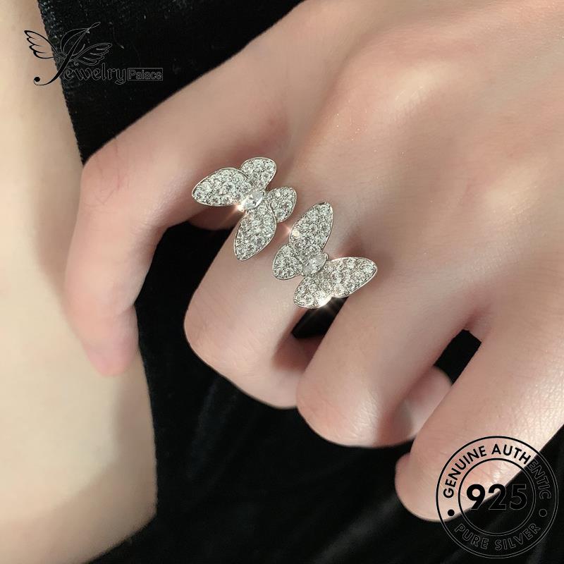 JEWELRYPALACE Aksesori Perak Nikah Silver Diamond Asli Sterling Original Silver 925 Murni Butterfly Moissanite Creative korea Cincin Kawin Perhiasan Wanita R1732