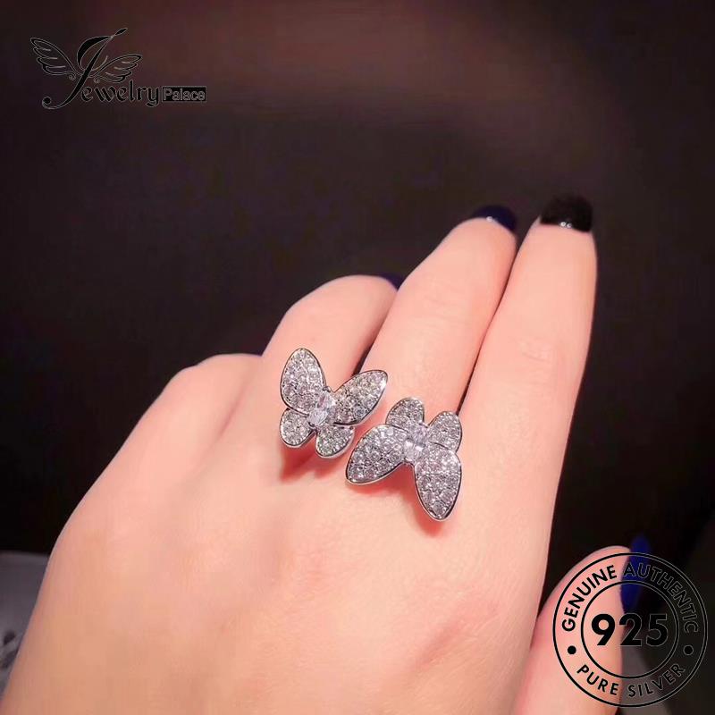 JEWELRYPALACE Aksesori Perak Nikah Silver Diamond Asli Sterling Original Silver 925 Murni Butterfly Moissanite Creative korea Cincin Kawin Perhiasan Wanita R1732