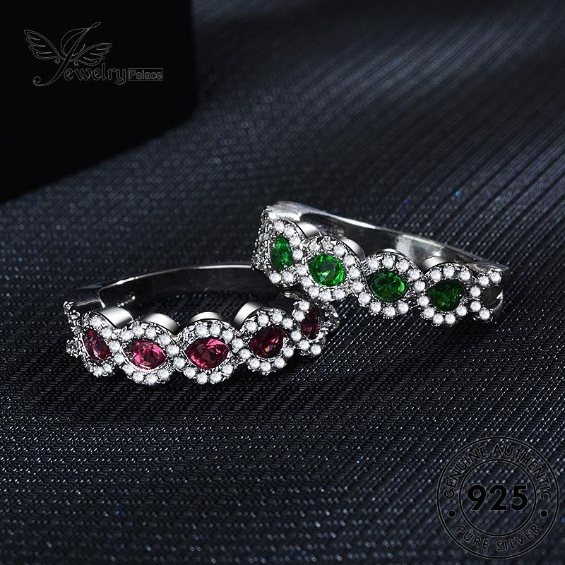 JEWELRYPALACE Aksesori Wanita Rope Ruby Nikah Kawin Creative Silver Twist Sterling Murni Asli korea Original 925 Perak Cincin Silver Perhiasan R1819