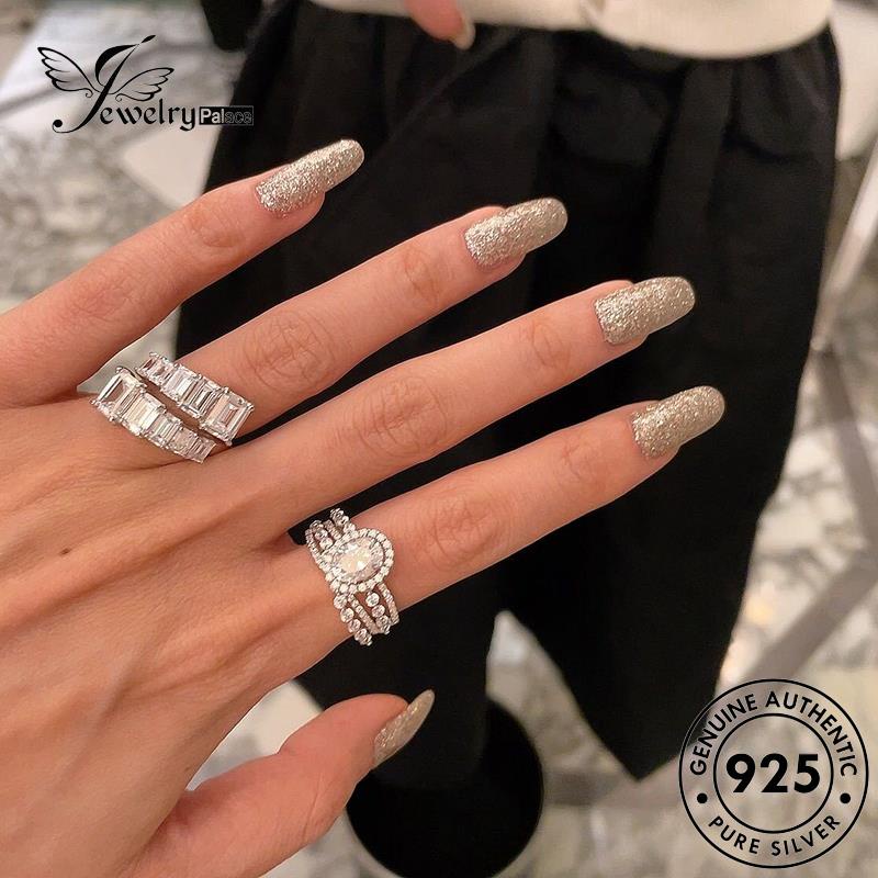 JEWELRYPALACE Kawin Silver Silver Sterling Original Cincin Perhiasan Aksesori Wanita Perak Creative 925 Winding Nikah Murni Diamond Moissanite Asli korea R1911