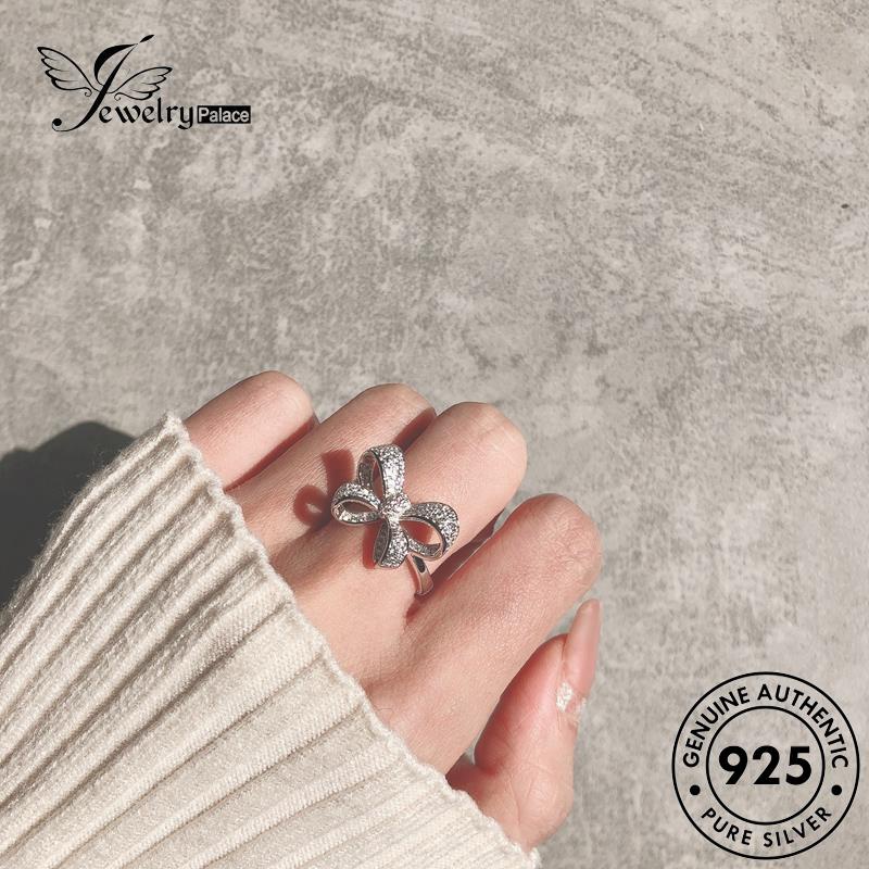 JEWELRYPALACE 925 Original Diamond Aksesori Perak Asli Nikah Kawin Butterfly Wanita Silver Murni Sterling Perhiasan korea Personality Moissanite Cincin Silver R1965