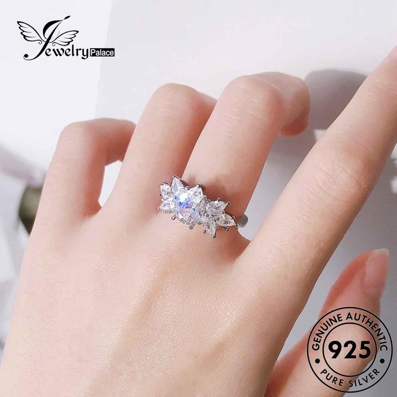 JEWELRYPALACE Cincin korea Aksesori Perak Diamond Kawin Water Original Silver Moissanite Silver Perhiasan Nikah 925 Asli Sterling Creative Murni Drop Wanita R2032