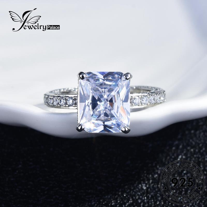 JEWELRYPALACE Cincin korea Murni Square Couple Kawin Perak Moissanite Pasangan Perhiasan 925 Silver Original Fashion Diamond Nikah Asli Aksesori Silver Sterling R2158