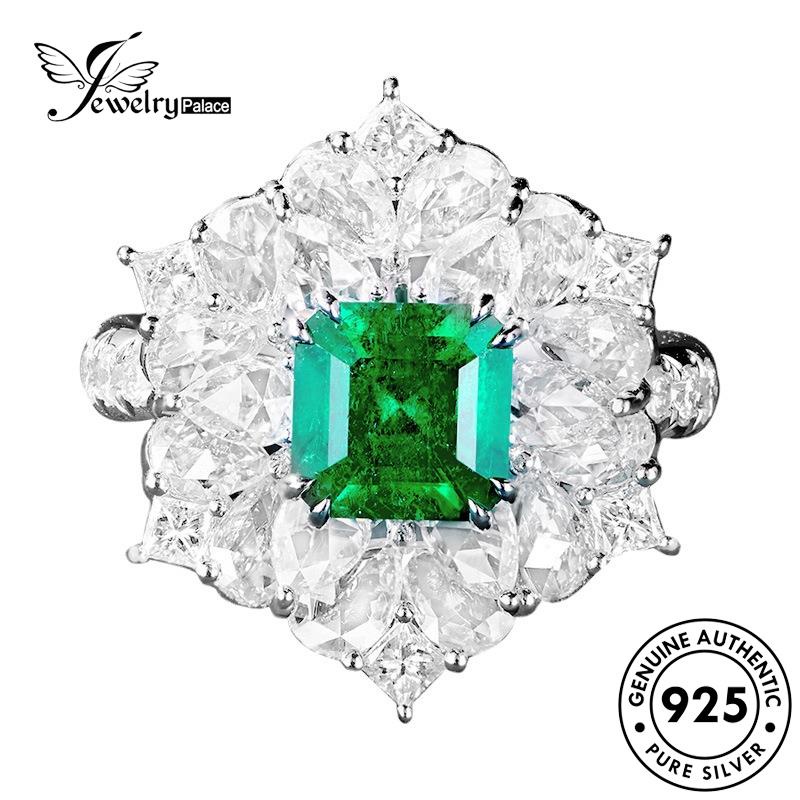 JEWELRYPALACE Emerald Luxury Original Sterling Cincin Murni Silver Perak Kawin Asli korea 925 Perhiasan Silver Square Aksesori Wanita Nikah R2296