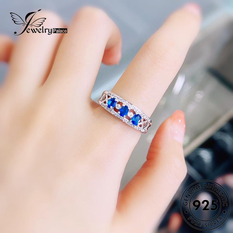 JEWELRYPALACE Aksesori Classic Sterling Murni Perak Sapphire korea Cincin 925 Asli Silver Kawin Nikah Wanita Solo Perhiasan Original Silver R2383