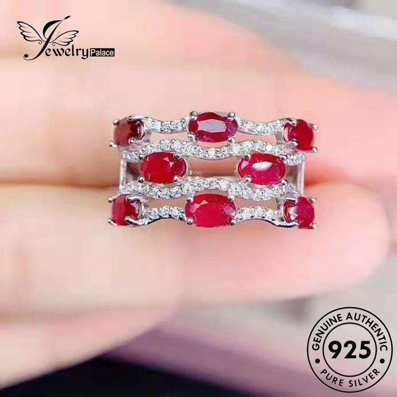 JEWELRYPALACE Winding korea Nikah Kawin Wanita Perhiasan Perak 925 Ruby Sterling Silver Murni Original Silver Multi-Layer Creative Cincin Asli Aksesori R2445