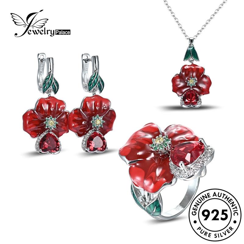 Tempat Perhiasan Wanita Set Simple Asli925Mawar Kalung Perak S20