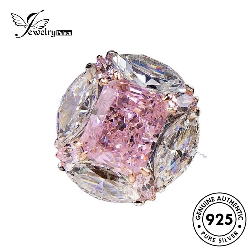 JEWELRYPALACE Wanita Cincin Perhiasan Nikah Silver 925 Crystal Sterling Oval Murni Perak korea Original Luxury Silver Aksesori Diamond Asli Kawin Pink R2537