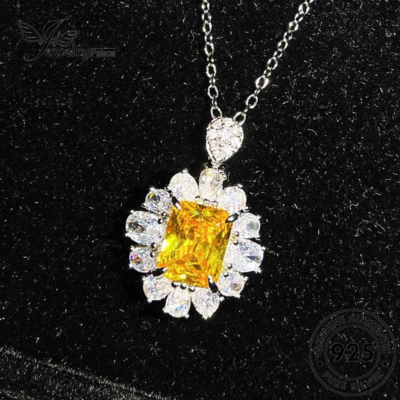 Jewelrypalace Pink Diamond Set Perak Kristal Kreativitas Kalung Wanita Asli925 S105