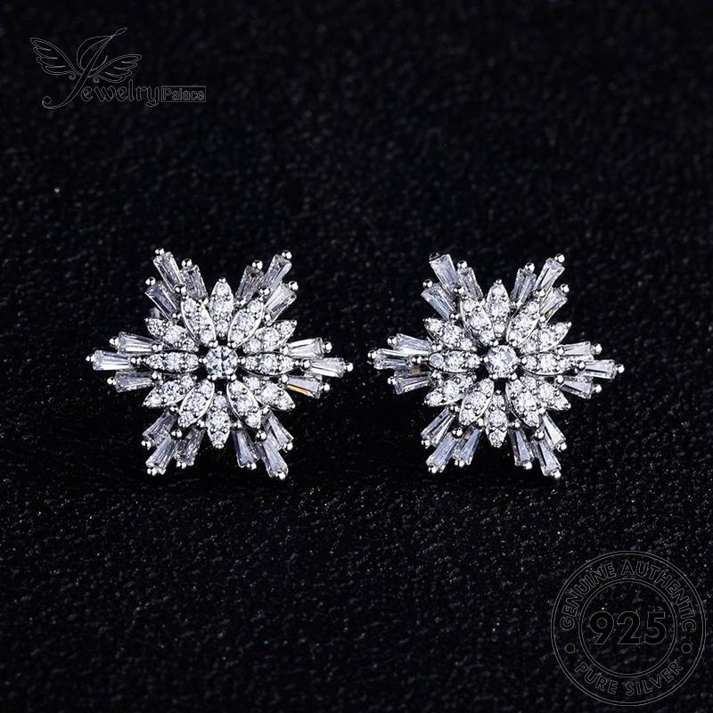 Jewelrypalace Asli Moissanite Wanita Perak Kalung Set Snowflake Berlian Fashion925 S160