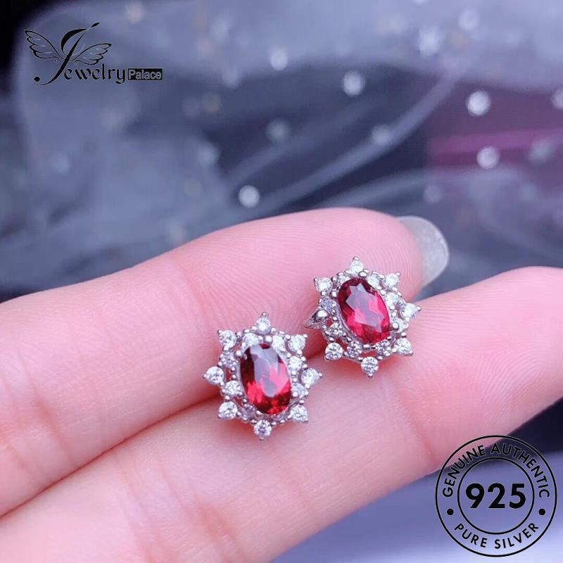 Jewelrypalace Ruby Wanita Kalung Mulia Asli Set Perak925 S178