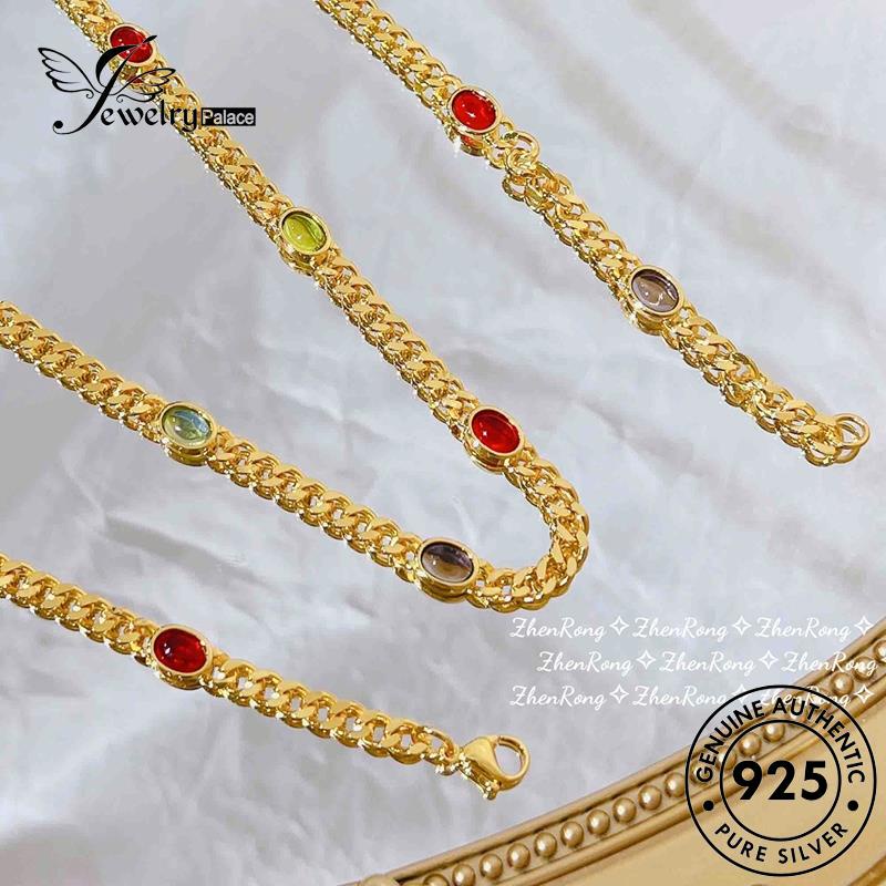 Jewelrypalace Original Kalung Ruby925 Perak Wanita Mewah Set Warna S222