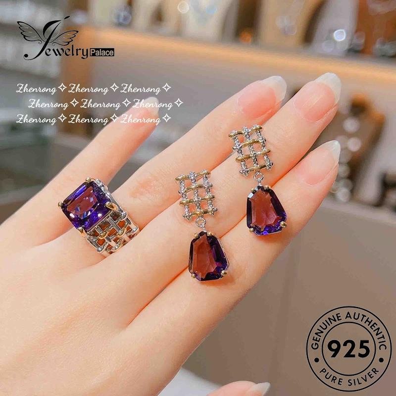 Jewelrypalace Cheetah Fashion Asli Wanita Amethyst 925set Kalung Perak S262