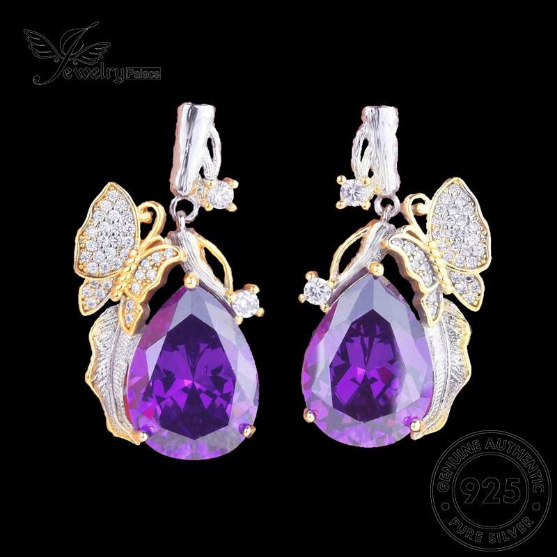 Jewelrypalace Kalung Fashion Asli Set Wanita925 Perak Amethyst Butterfly S291