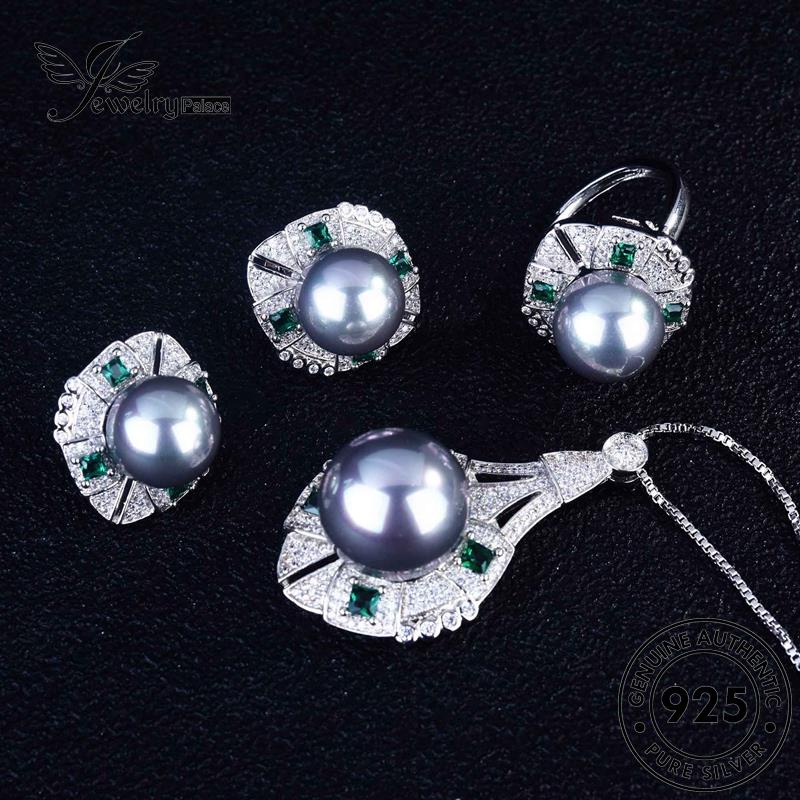 Set Perhiasanpalace Mutiara Asli925 Wanita Grace Kalung Perak S377