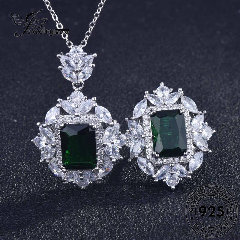 Jewelrypalace Kalung Wanita Kristal Set Perak Mewah925 Asli S423