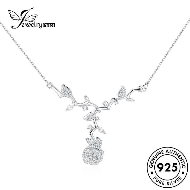 Jewelrypalace Asli925 Wanita Moissanite Set Perak Monet Garden Kalung Berlian S469