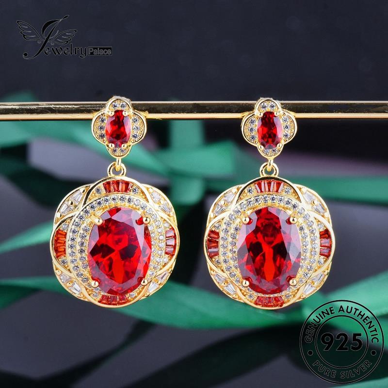 Jewelrypalace Ruby Wanita Set The Flowers Perak925 Asli Kalung S484