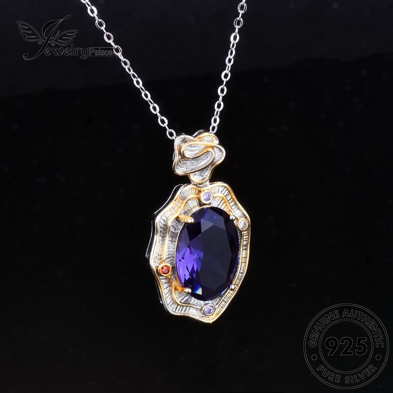 Jewelrypalace Amethyst Temperamen Set Perak925 Wanita Kalung Asli S522