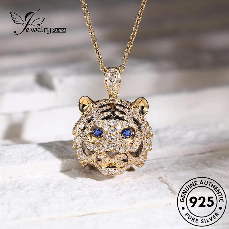 Jewelrypalace Moissanite Set Emas Wanita Berlian Kalung Mendominasi Perak925 Asli Macan S587