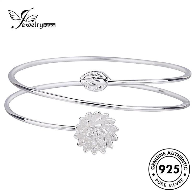 Jewelrypalace 925emas Wanita Asli Gelang Lotus Fashion Perak B137