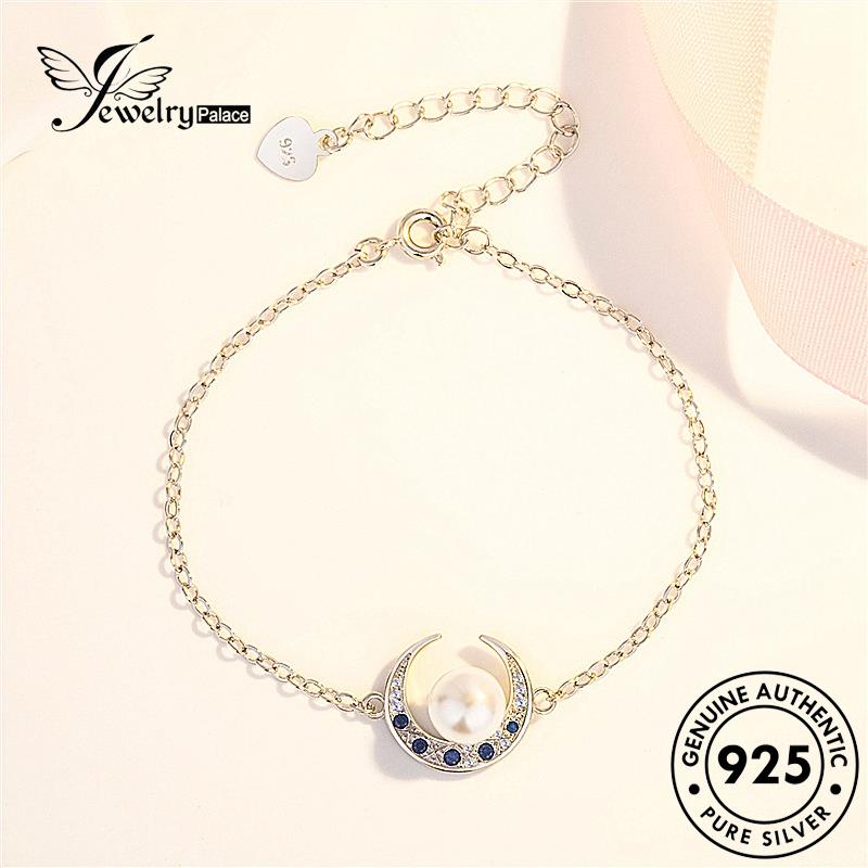 Jewelrypalace Versi Emas Gelang925 Mutiara Wanita Perak Bulan Asli Korea The B526