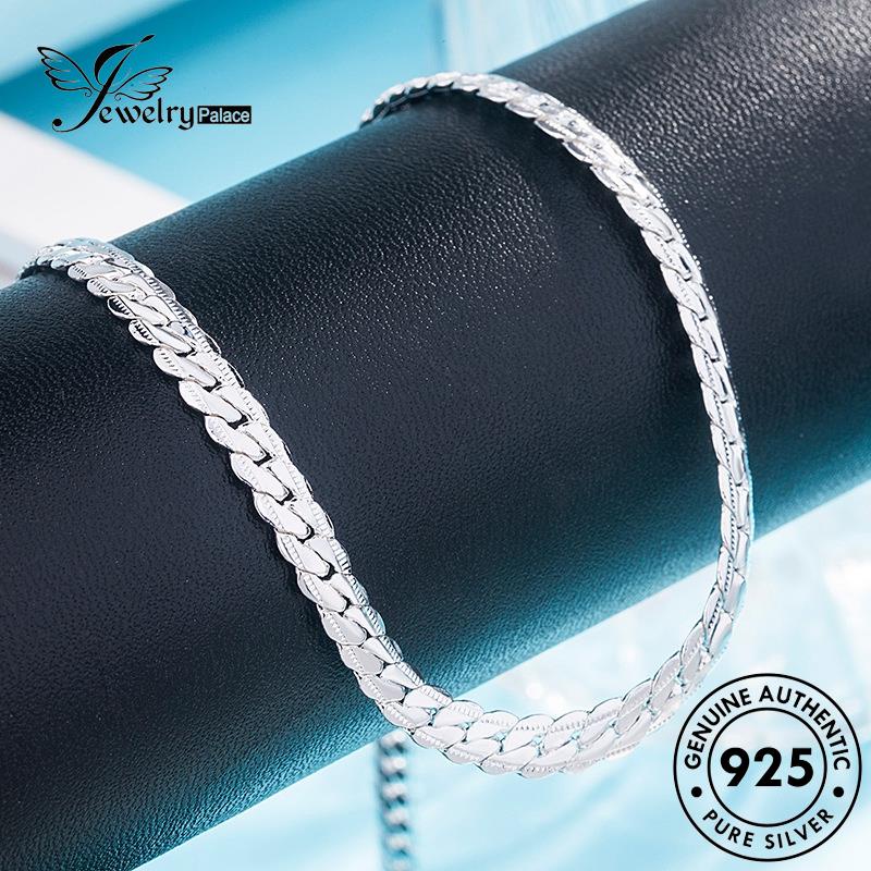 Tempat Perhiasan Wanita925 Perak Simple Sideways Kalung Asli N1077