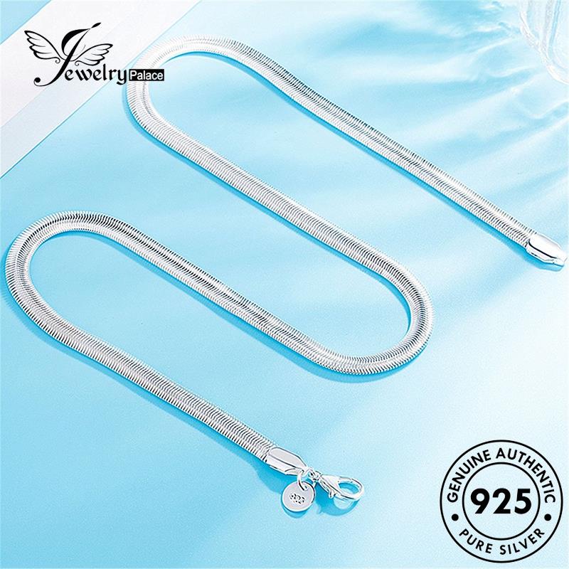 Jewelrypalace Snake925 Pipih Perak Asli Wanita Kalung Simple N1049