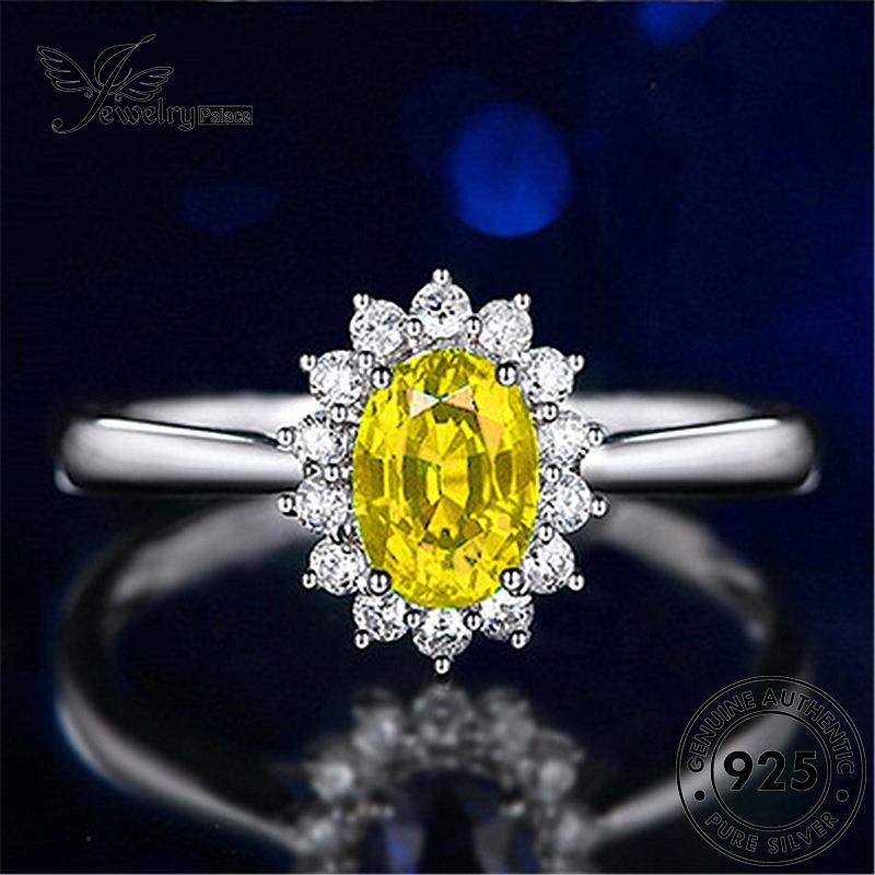 Jewelrypalace Cincin Klasik Wanita925 Safir Asli Oval Perak R153