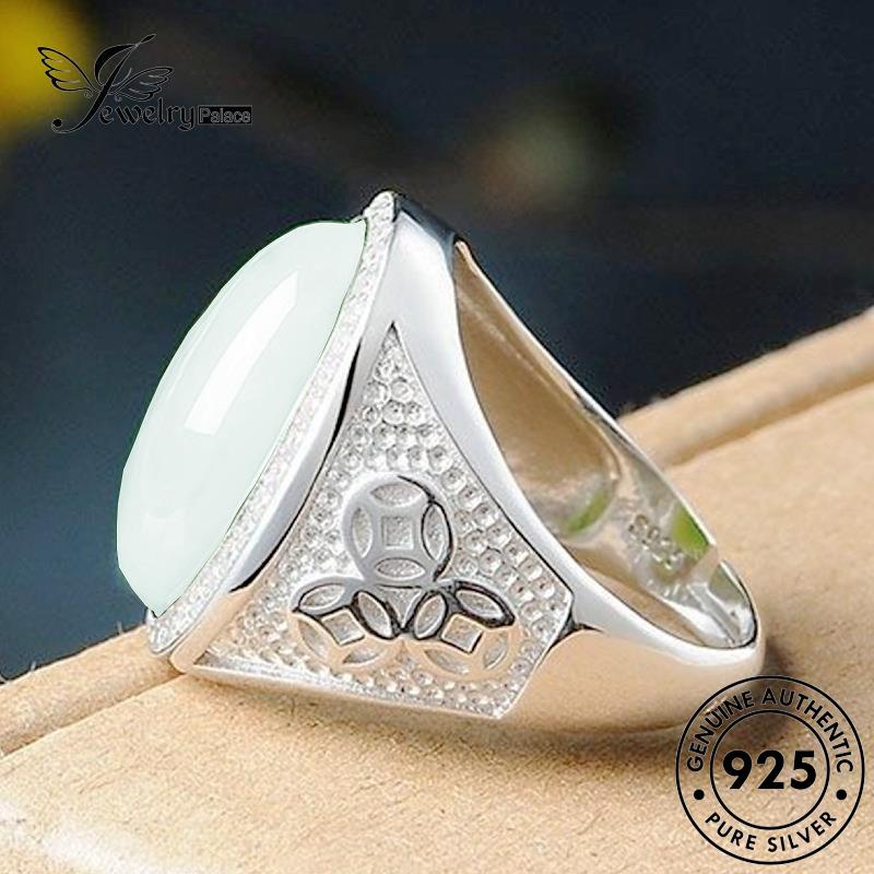 Jewelrypalace Giok Wanita925 Cincin Vintage Oval Perak Asli R105
